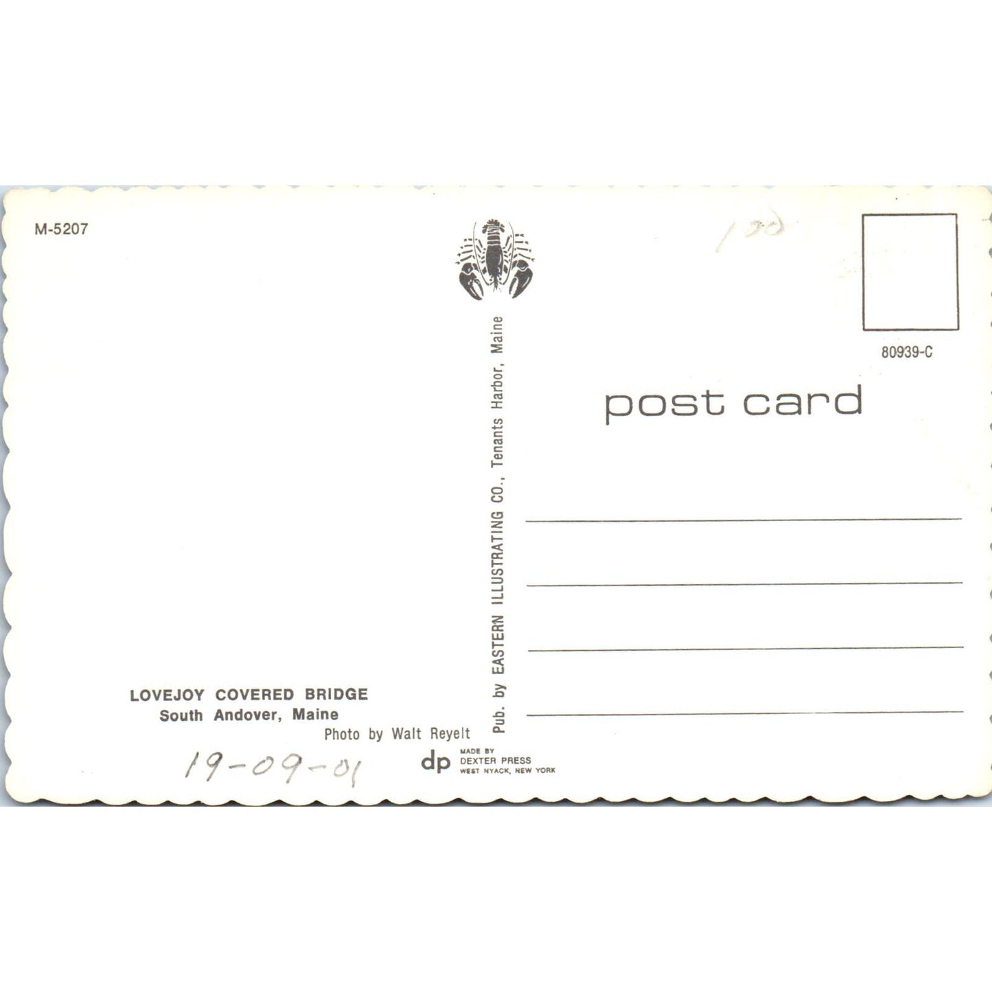 Lovejoy Covered Bridge South Andover ME Vintage Covered Bridge Postcard PC11