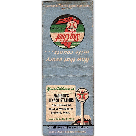 Madison's Texaco Stations Brainerd MN Vintage Matchbook Cover SE5-Y2