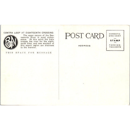 Cantara Loop at 18th Crossing of Sacramento River Shasta Route Postcard AF2-A4