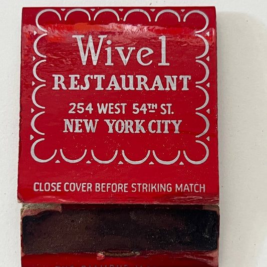Wivel Restaurant 254 West 54th St NYC Vintage Matchbook Cover TB8-MB-10
