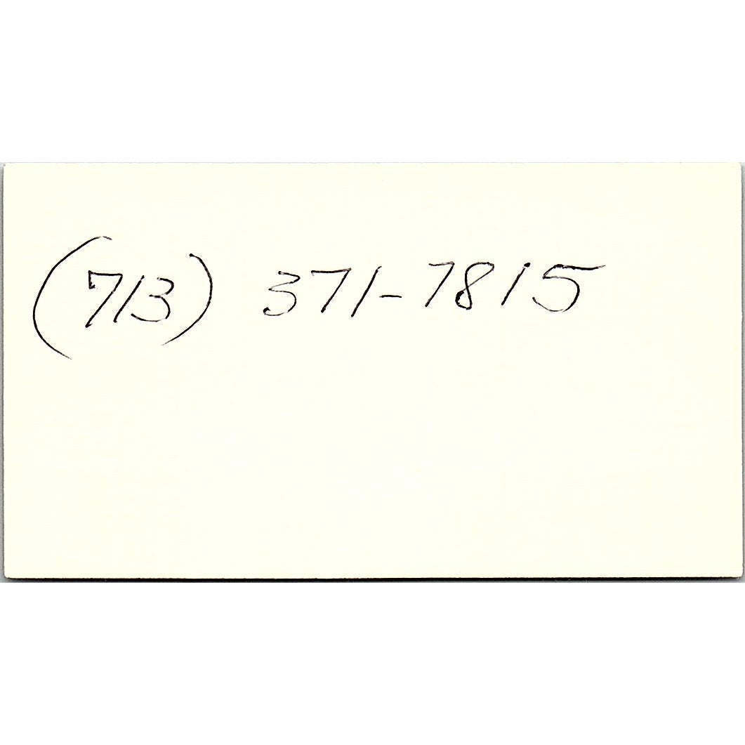 Transcan Captain J. Collete Houston TX Vintage Business Card SSB4-B13