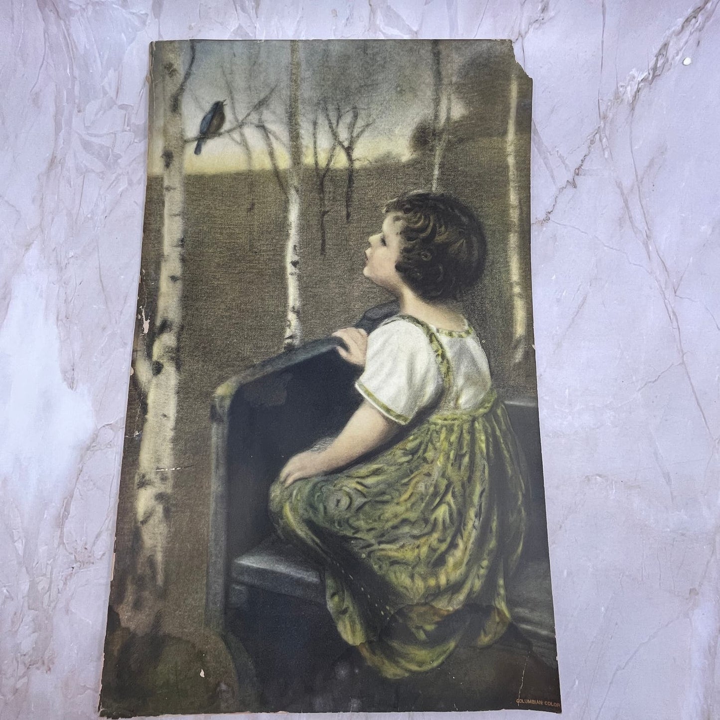 Vintage Spring Song By Simon Glucklich Art Print Lithograph 10x16 FL6-3