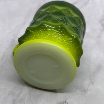 Vintage Fire King Ombre Green Kimberly Diamond Milk Glass Mug Cup TC5