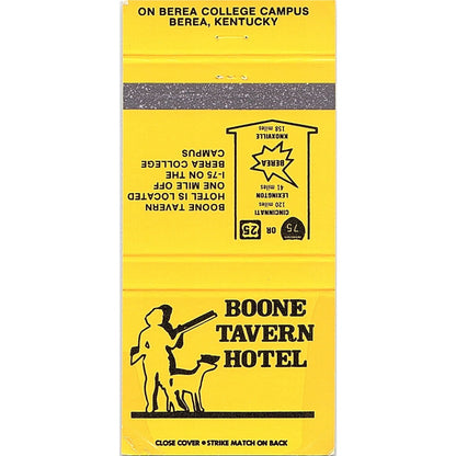 Boone Travel Hotel on Berea College Campus KY Vintage Matchbook MM4-10
