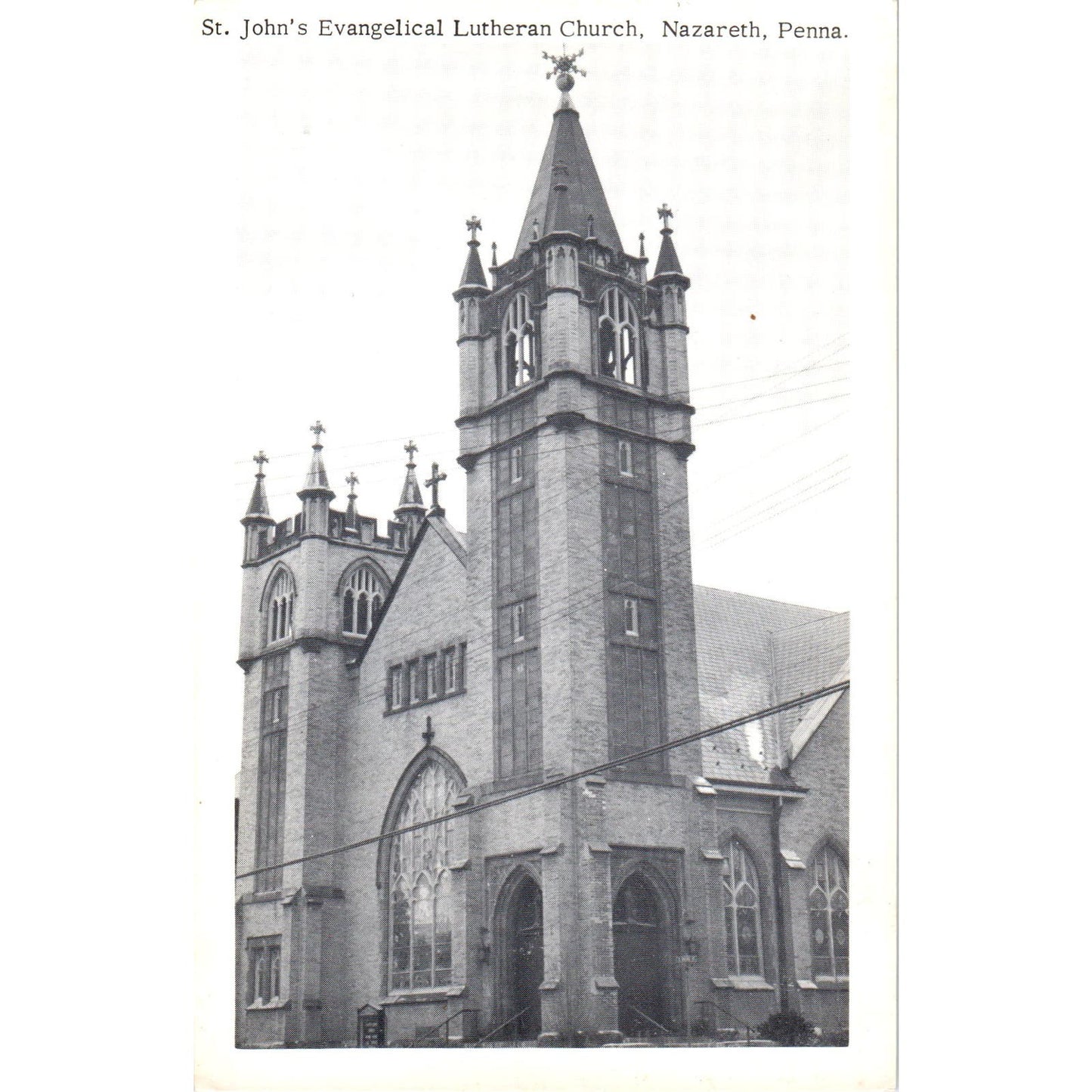 St. John's Evangelical Lutheran Church Nazareth PA Vintage Postcard AE5