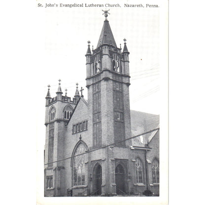 St. John's Evangelical Lutheran Church Nazareth PA Vintage Postcard AE5