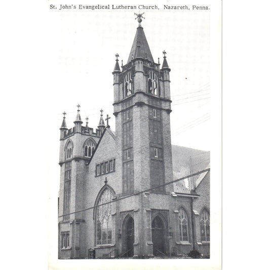 St. John's Evangelical Lutheran Church Nazareth PA Vintage Postcard AE5