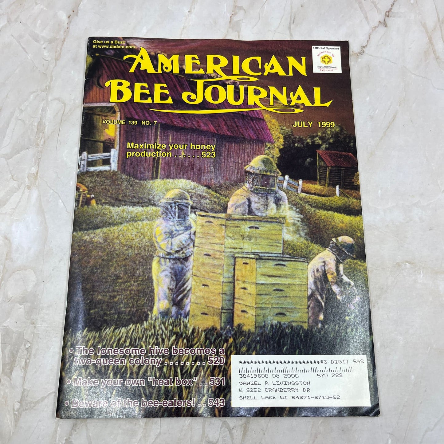 1999 July American Bee Journal Magazine Bees Beekeeping Honey M8