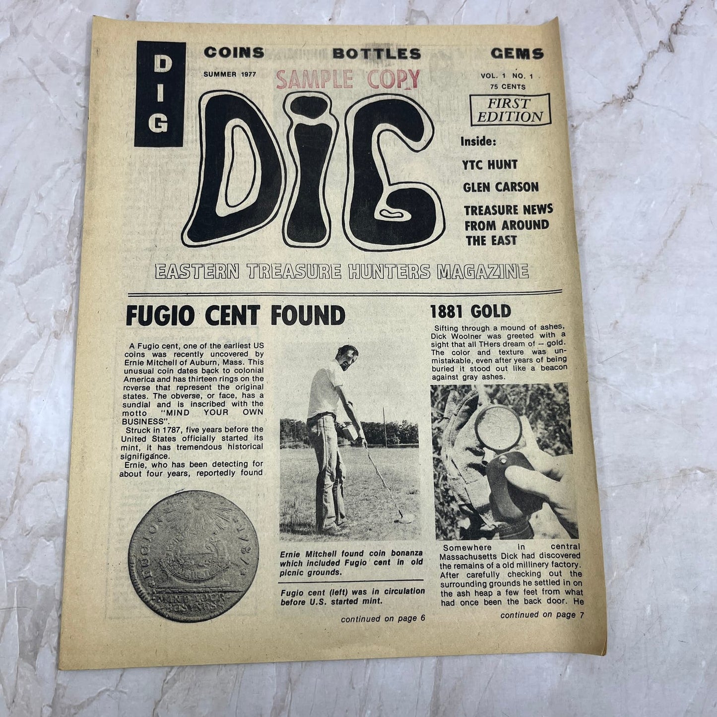 1977 Summer - DIG Eastern Treasure Hunters Magazine - First Issue M18