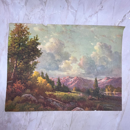 Robert Wood Where Mountain and Sky Meet Vintage Art Print Lithograph 12x16 FL6-3
