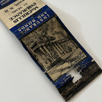 McCrillis Ins and Bonds Newport NH Vintage Matchbook Cover TB6-MB1-14