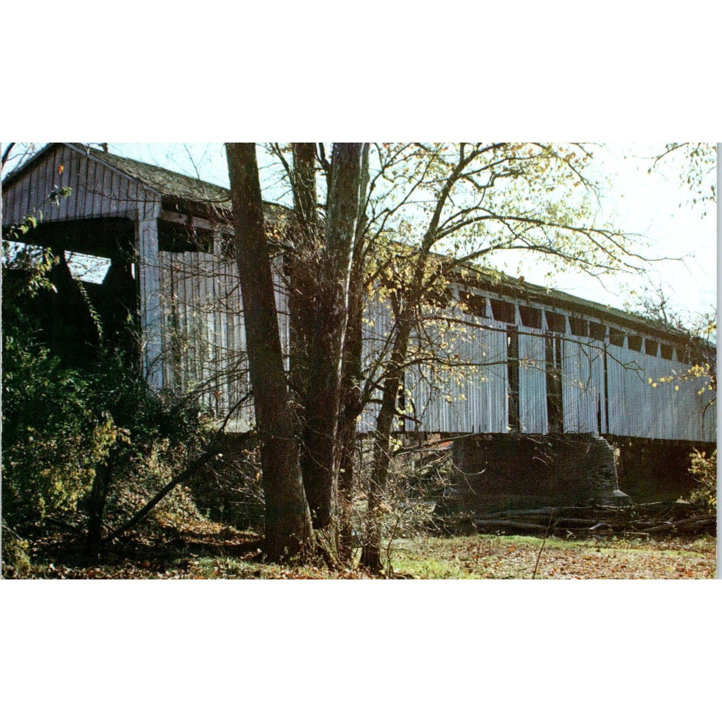 Four Mile Creek Oxford Ohio Covered Bridge Postcard PB10