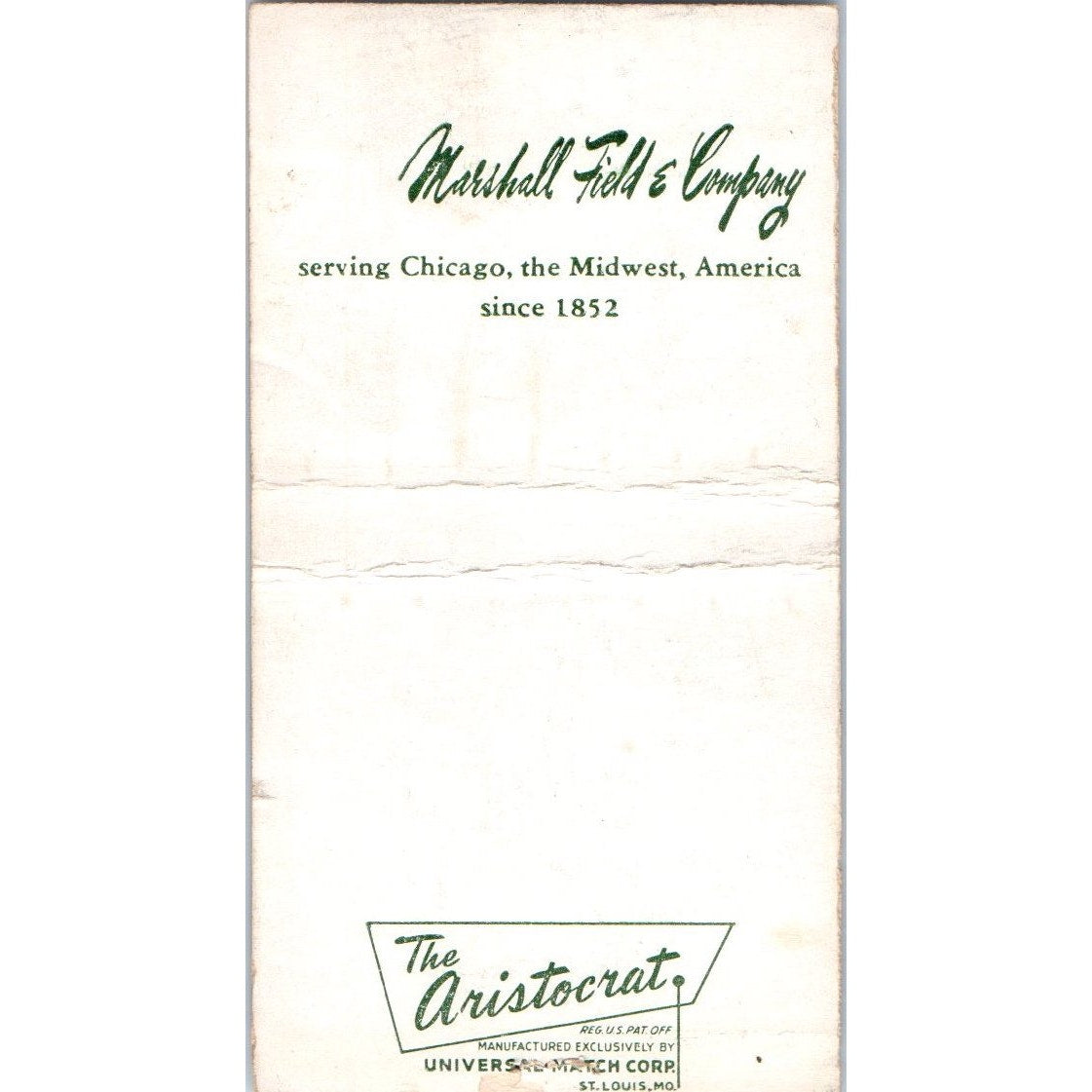1952 Marshall Field & Company 100th Anniversary Vintage Matchbook Cover SF4-Y6