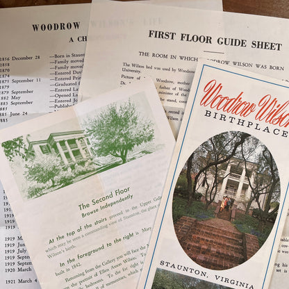 1960s Lot of Woodrow Wilson Birthplace Staunton VA Travel Brochure, Info TH2-TB3