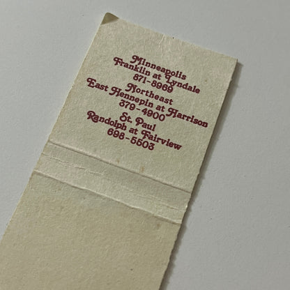 Rudolph's Bar-B-Que Minneapolis MN Matchbook Cover TB6-MB2-4