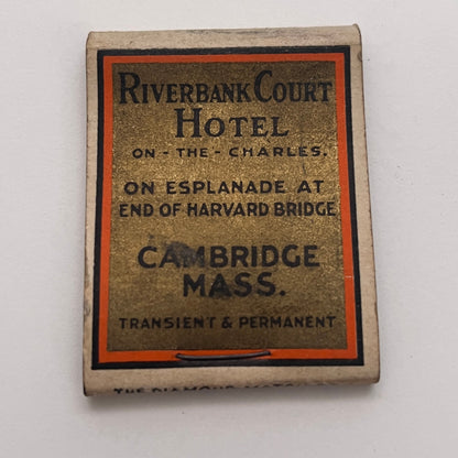Riverbank Court Hotel Cambridge MA Vintage Matchbook Cover TB8-MB-2