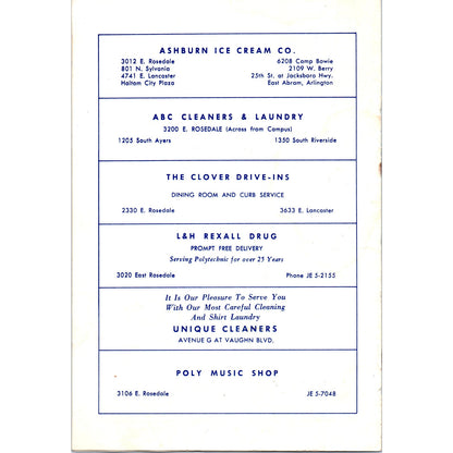 1963 Texas Wesleyan College - The Music Man Program AB8-RS1