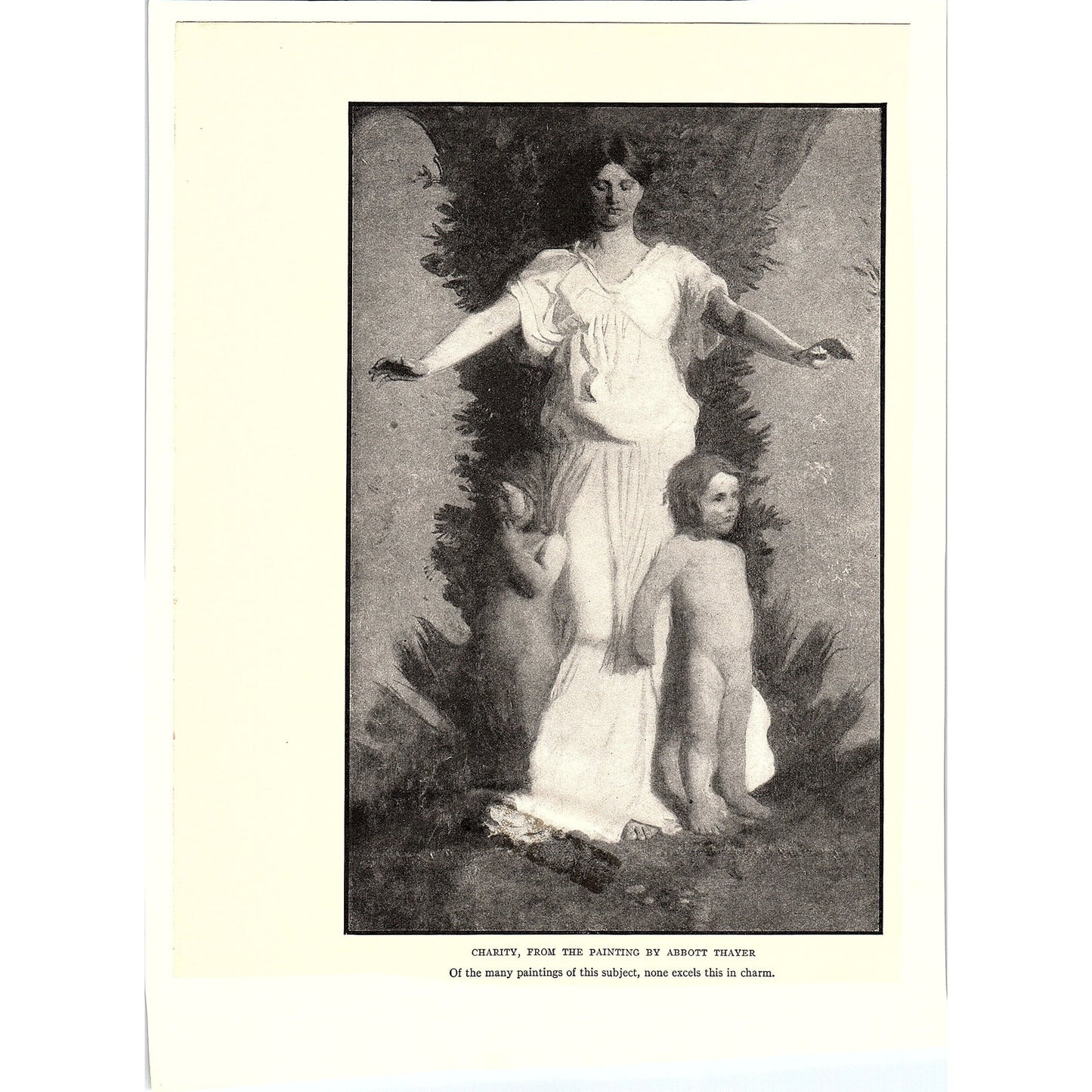 Charity, Painting by Abbott Thayer Antique Art Print 6x9 V4