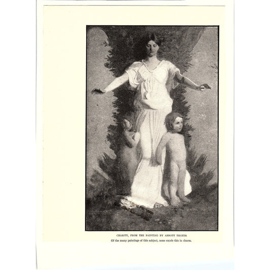 Charity, Painting by Abbott Thayer Antique Art Print 6x9 V4
