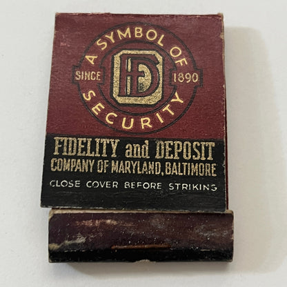 R.O. McKenzie Fidelity & Deposit Co Hartford Vintage Matchbook Cover TB6-MB1-2