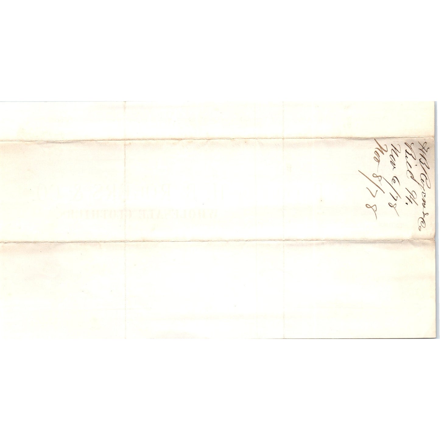 1875 H.B. Rogers & Co Clothiers New Canaan CT Receipt Letterhead D24