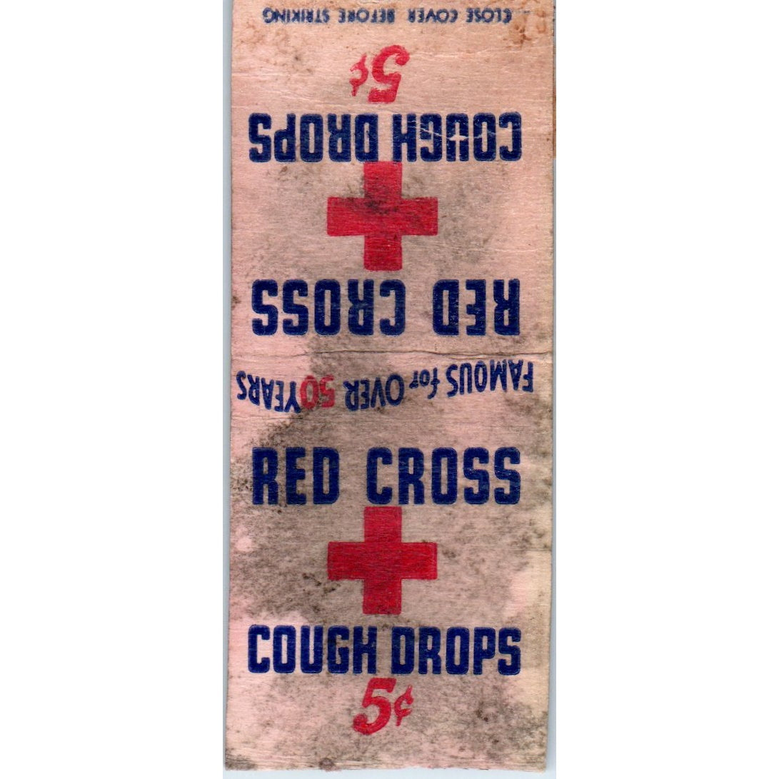 Candy Bros Mfg Co St Louis Red Cross Cough Drops Vintage Matchbook Cover SD2-Y13