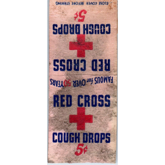 Candy Bros Mfg Co St Louis Red Cross Cough Drops Vintage Matchbook Cover SD2-Y13