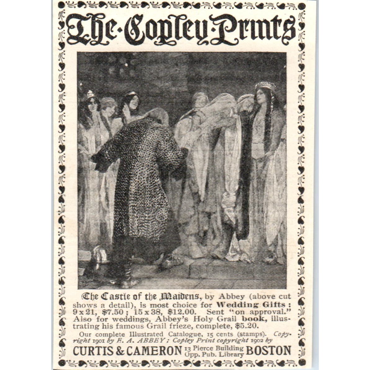 Curtis & Cameron Boston Copley Prints c1905 Original Advertisement AE7-A1