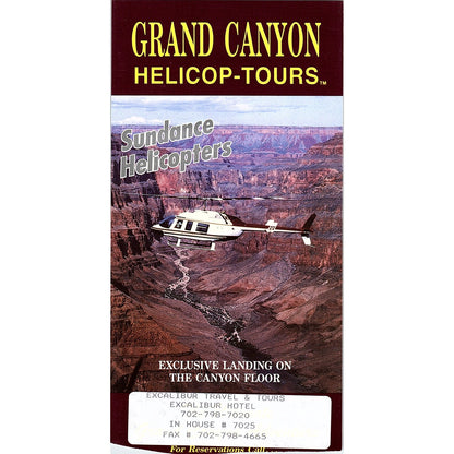 Grand Canyon Sundance Helicop-Tours Vintage Tourist Travel Leaflet TH2-TB1