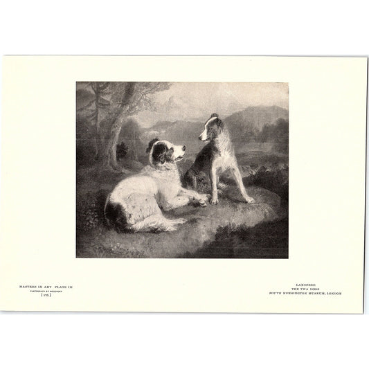 The TWA Dogs - Landseer - 1904 Litho Art Print AF5-2