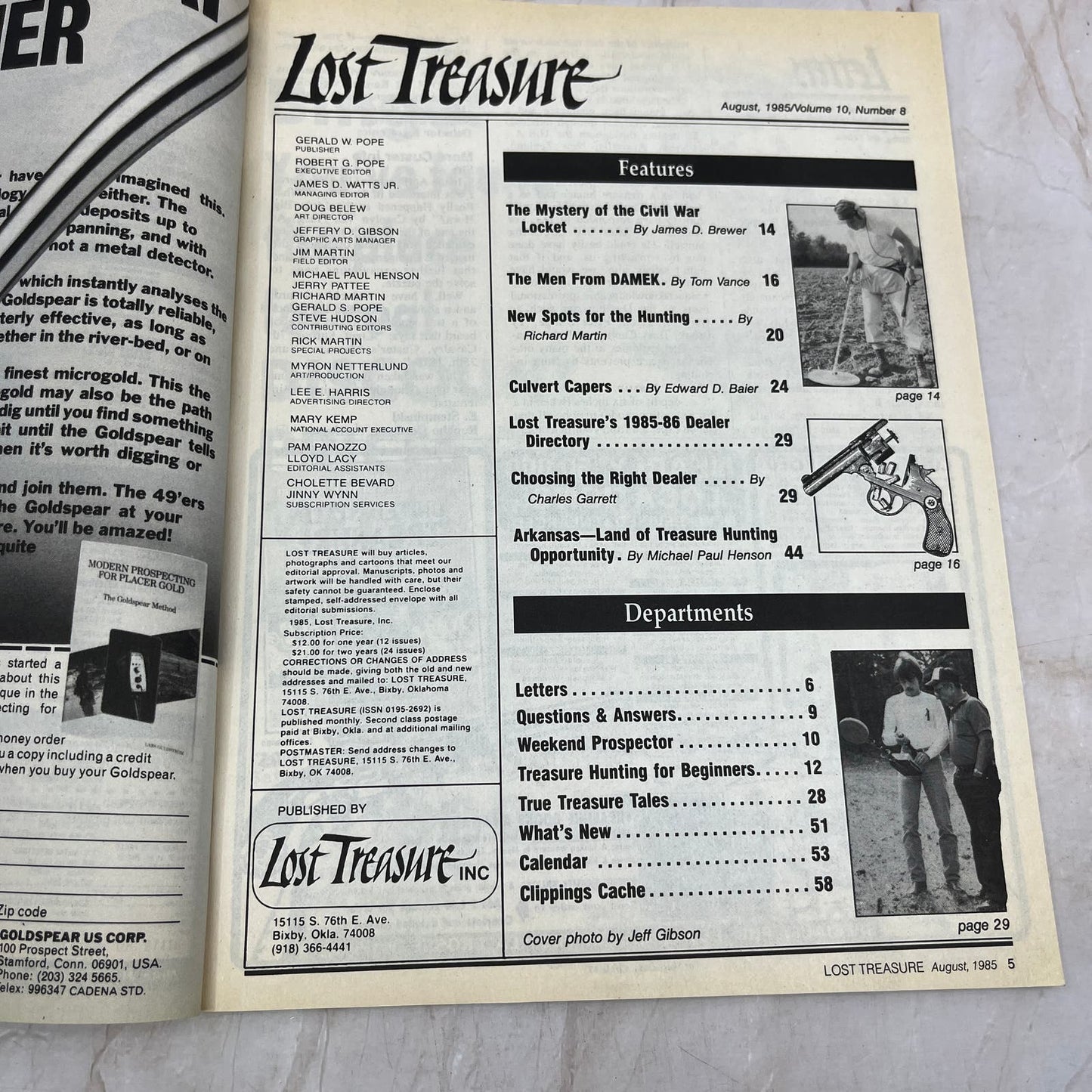 1985 Aug - Lost Treasure Magazine - Treasure Hunting Gold Prospecting M15