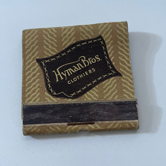 Hyman Bros Clothiers 619 Washington St Boston Vintage Matchbook Cover TB6-MB1-1