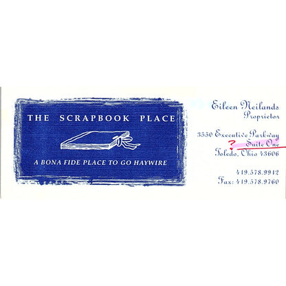 The Scrapbook Place Eileen Neilands Toledo OH Vintage Business Card TH2-B2