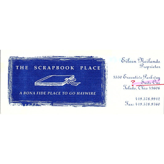 The Scrapbook Place Eileen Neilands Toledo OH Vintage Business Card TH2-B2