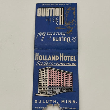 The Holland Hotel Duluth Minnesota Vintage Matchbook TB6-MB2-14