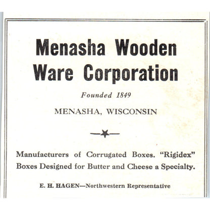 Menasha Wooden Ware E.H. Hagen, Conveyor Specialties Co St. Paul Ad AE9-DC2