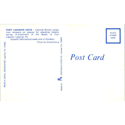Fort Ligonier Days Pennsylvania Vintage Postcard PD1