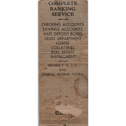 The First National Bank of Peoria IL Vintage Matchbook Cover SD2-Y8