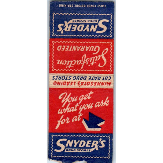 Snyder's Drug Stores Minneapolis Vintage Matchbook Cover SD4-Y12