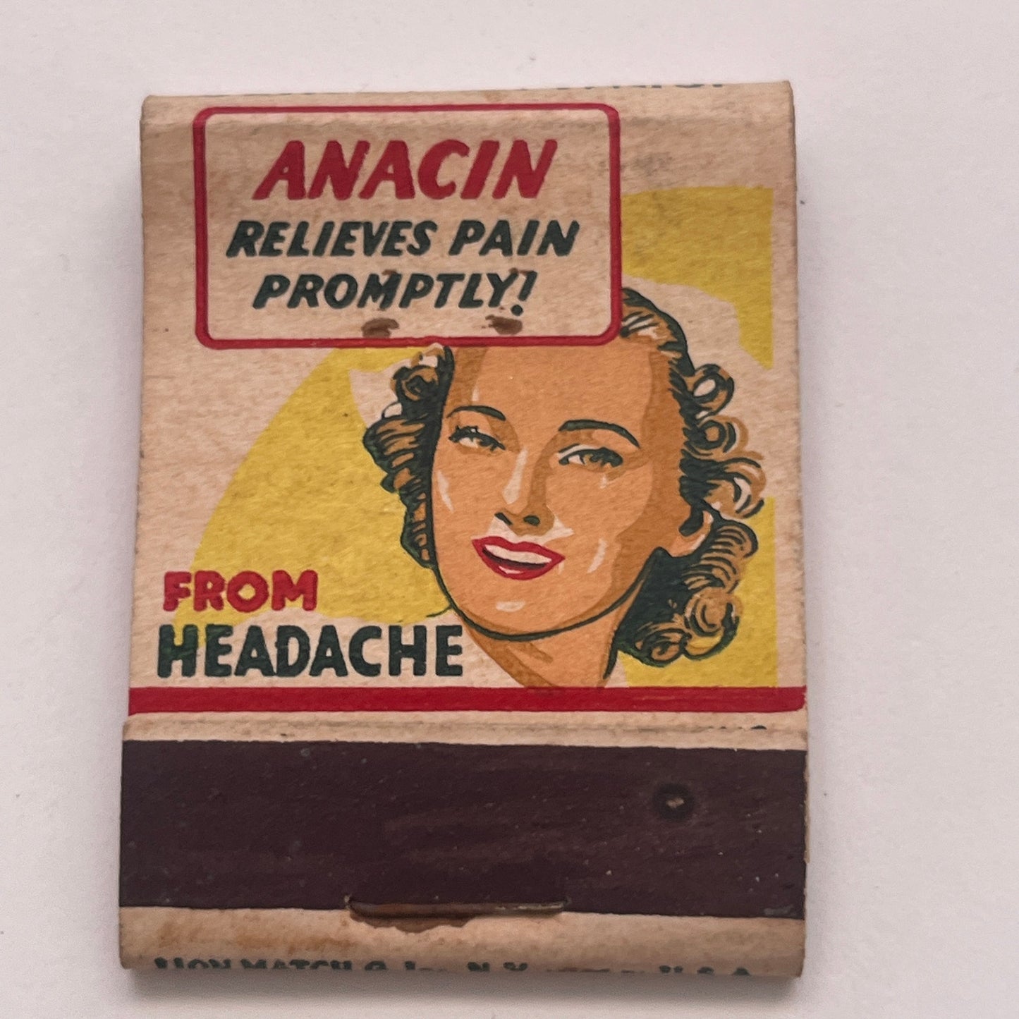 Anacin Headache Relief Vintage Matchbook Cover TB8-MB2-8