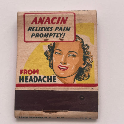 Anacin Headache Relief Vintage Matchbook Cover TB8-MB2-8