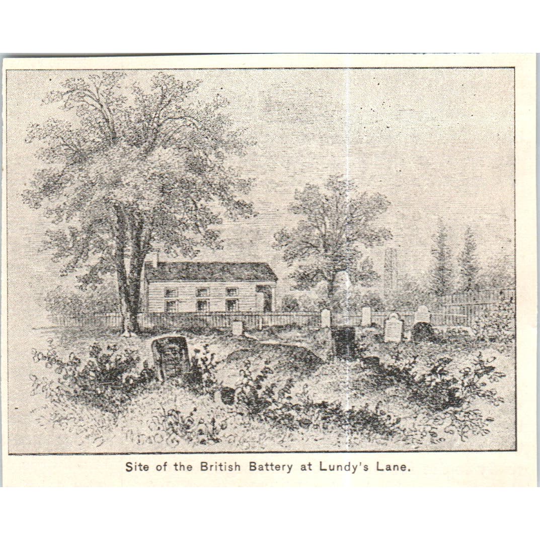 Site of the British Battery at Lundy's Lane c1890 Victorian Print AE8-CH5