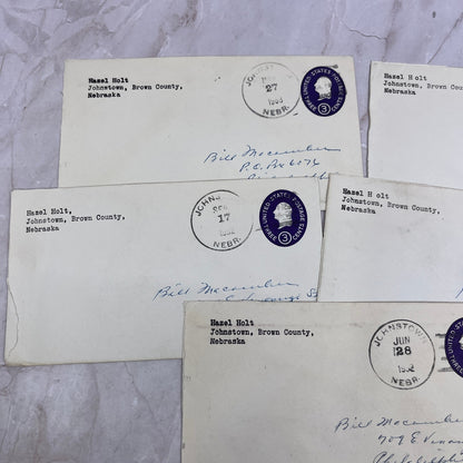 1950s Lot Hazel Holt Johnstown Brown County NE Postal Cover Envelopes TI5-E-3