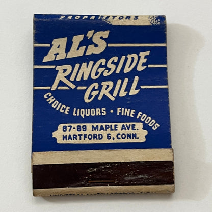 Al's Ringside Grill Hartford CT Vintage Matchbook Cover TB8-MB2-10