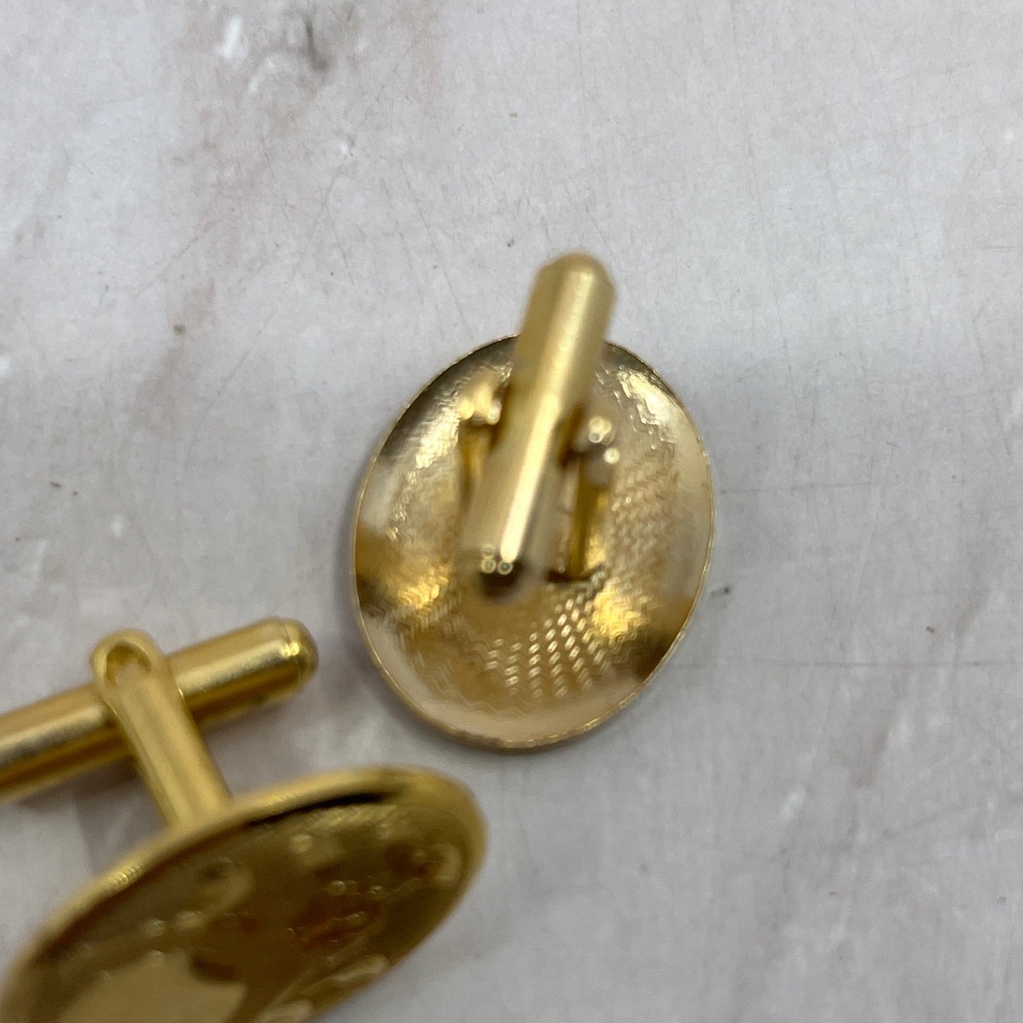 Vintage Gold Tone Textured Art Nouveau Cufflinks Cuff Link Set SF4
