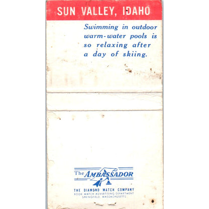 Union Pacific Railroad Sun Valley Idaho Vintage Matchbook Cover SF4-Y8