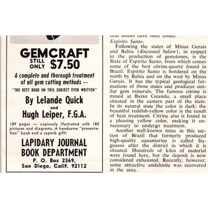 Granville H. Campbell Rough Gem Materials Covina CA 1964 Magazine Ad AB6-LL1