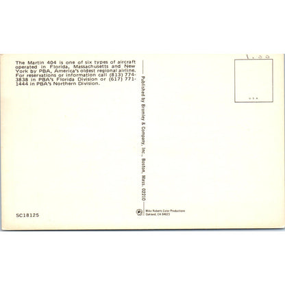 PBA Martin 404 Airline Vintage Postcard PC3