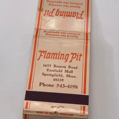 The Flaming Pit Restaurant Springfield MA Vintage Matchbook Cover TB8-MB-13
