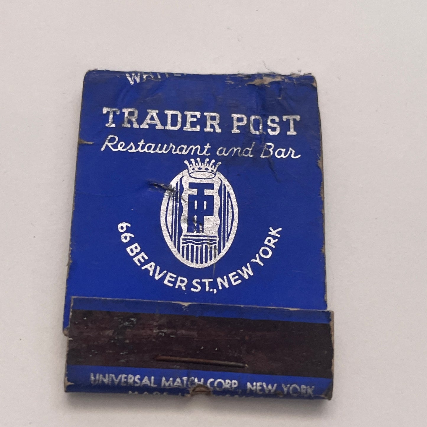 Trader Post Restaurant 66 Beaver St NY Vintage Matchbook Cover TB8-MB2-4